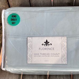 Florence 4-Piece KING SIZE Soft Sky Blue Sheet Set - 1000 thread count